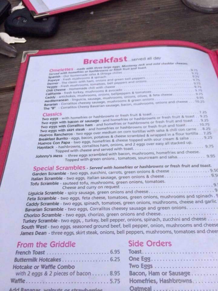 Cadillac Cafe - Watsonville, CA menu_pic