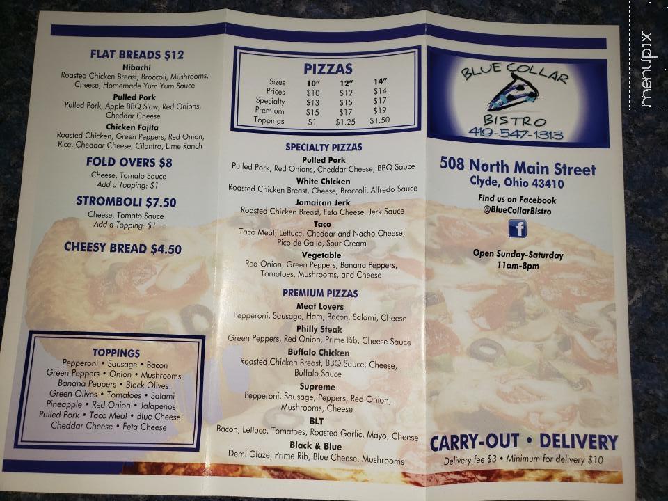 Blue Collar Bistro - Clyde, OH menu_pic