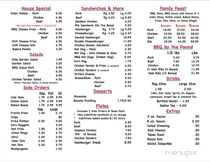 Bbq Shack - Fort Oglethorpe, GA menu_pic