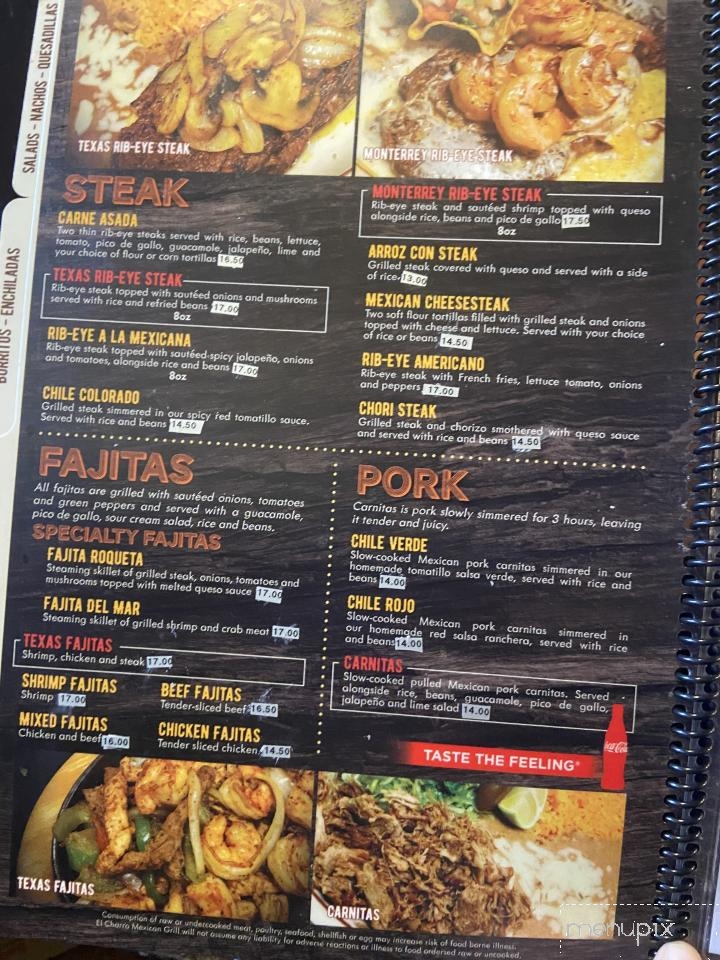 El Charro Mexican Grill - Radford, VA menu_pic