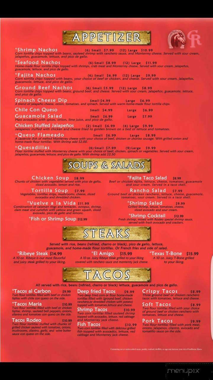 Rodeo Mexican Restaurant - Basehor, KS menu_pic