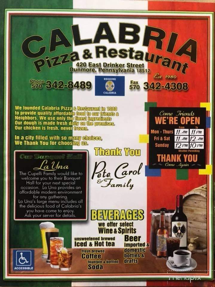 Calabria Pizza & Restaurant - Dunmore, PA