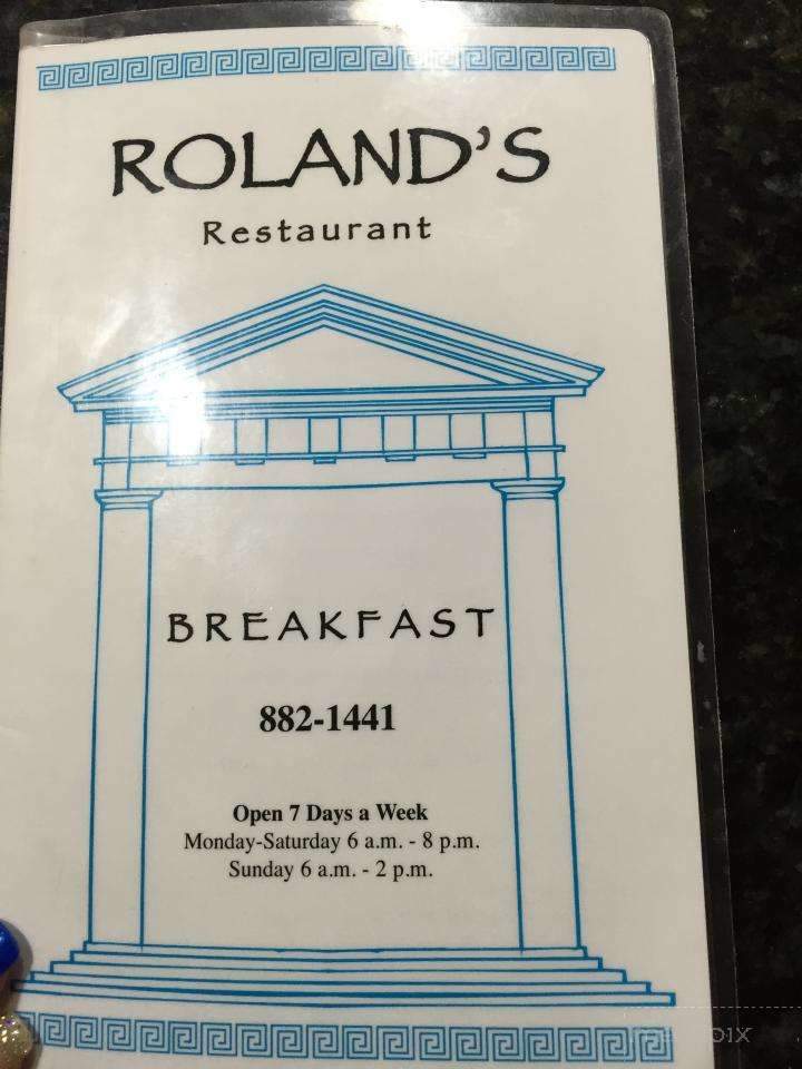 Roland's Restaurant - Nashua, NH menu_pic