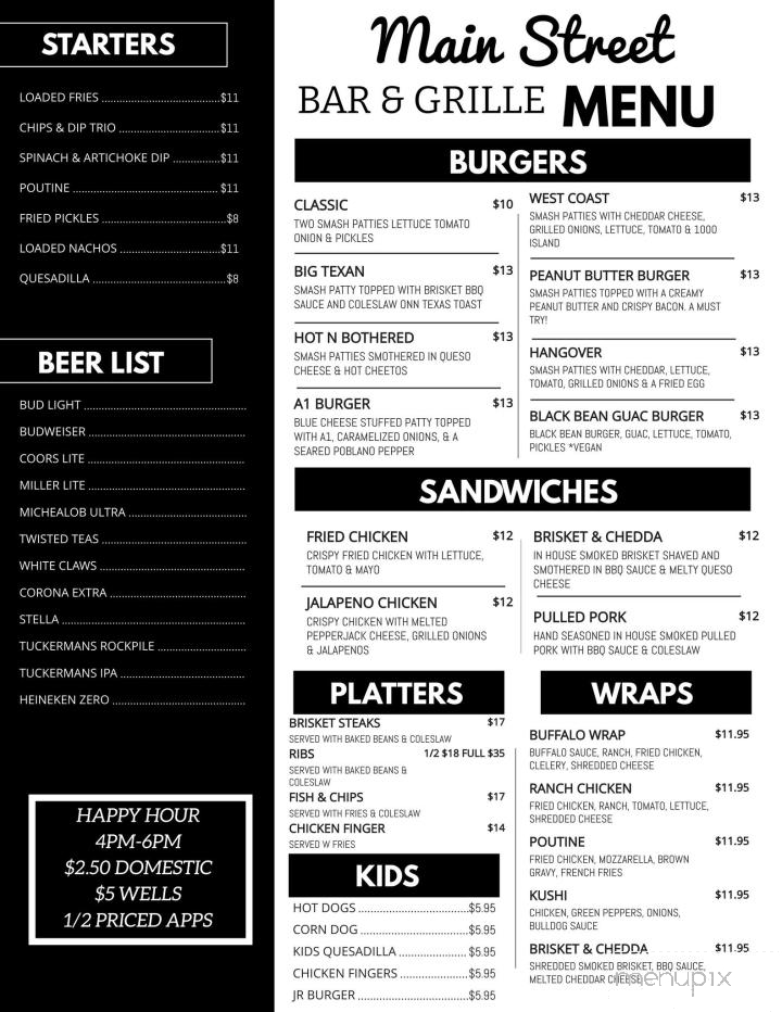 Main Street Bar & Grille - Berlin, NH menu_pic
