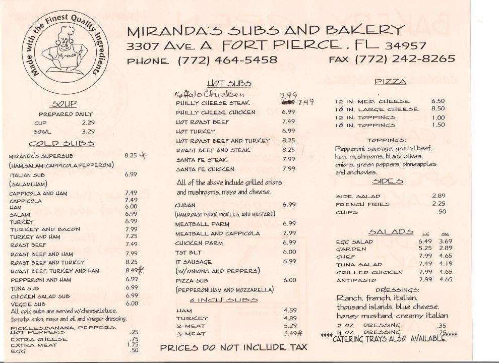 Miranda Bakery Shop - Fort Pierce, FL menu_pic