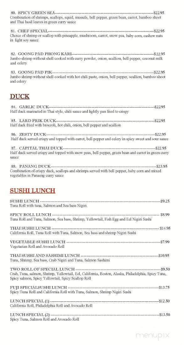 Capital Thai - Albany, NY menu_pic