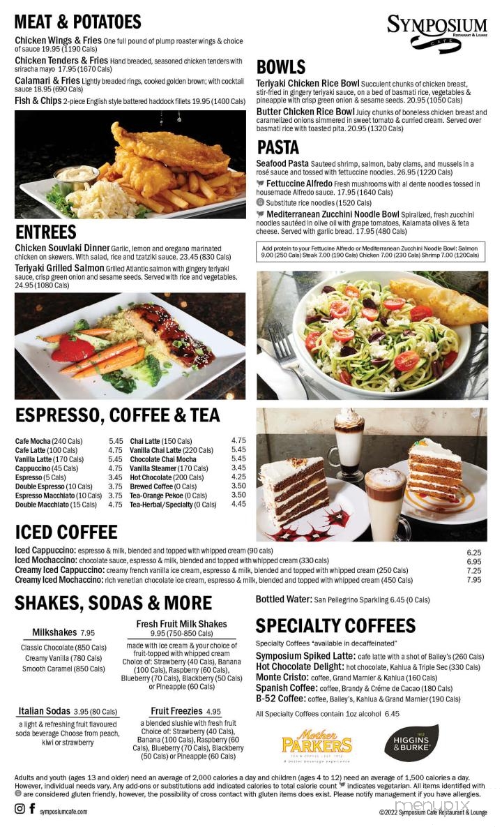 Symposium Cafe Restaurant Whitby - Whitby, ON menu_pic