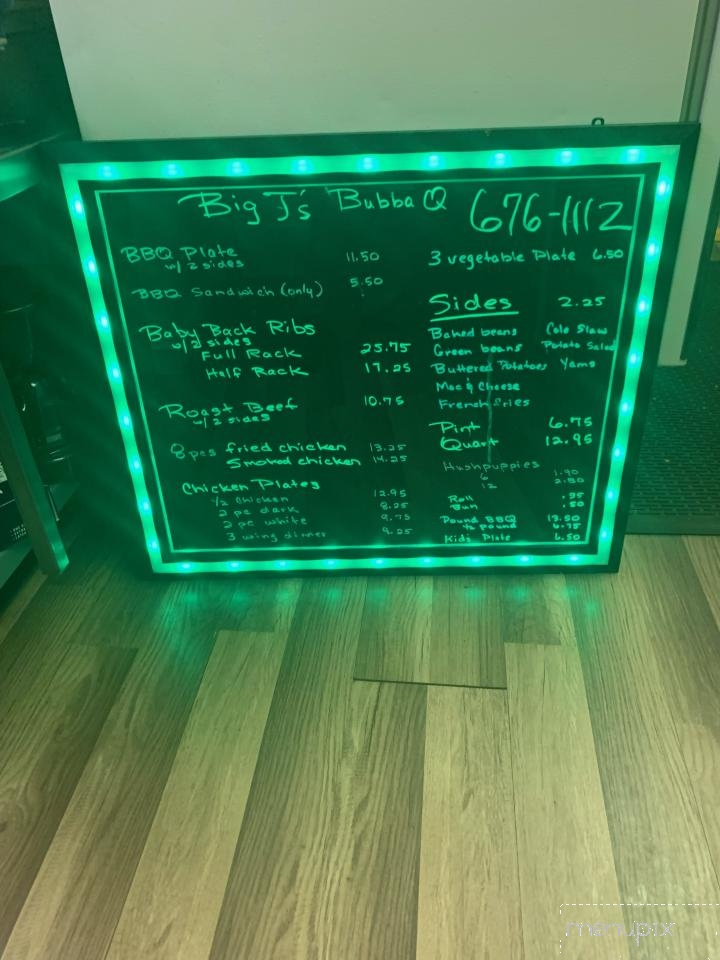 Big J's Bubba-Q - Arden, NC menu_pic