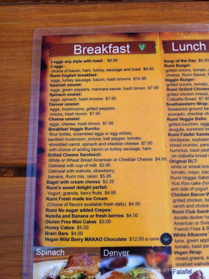 Rumi Cafe - Sherman Oaks, CA menu_pic