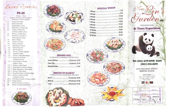 New Lin's Garden - Memphis, TN menu_pic
