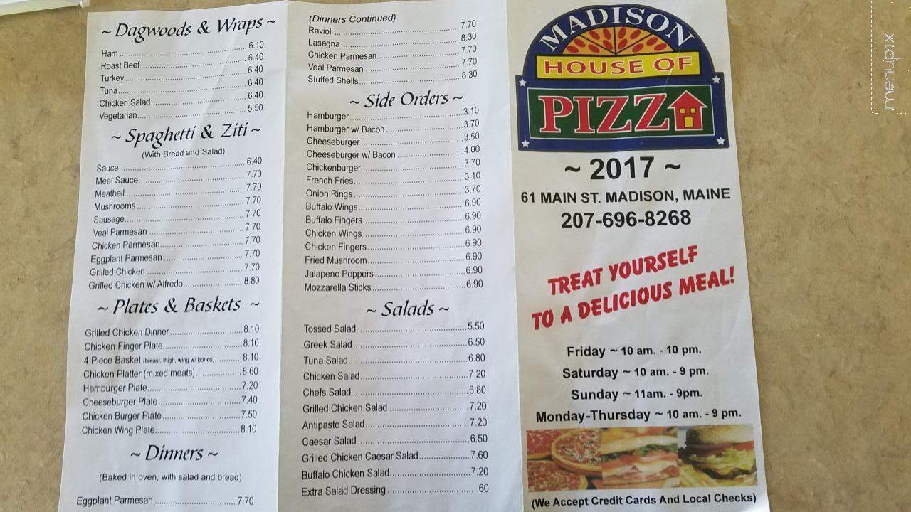 Madison House Of Pizza - Madison, ME