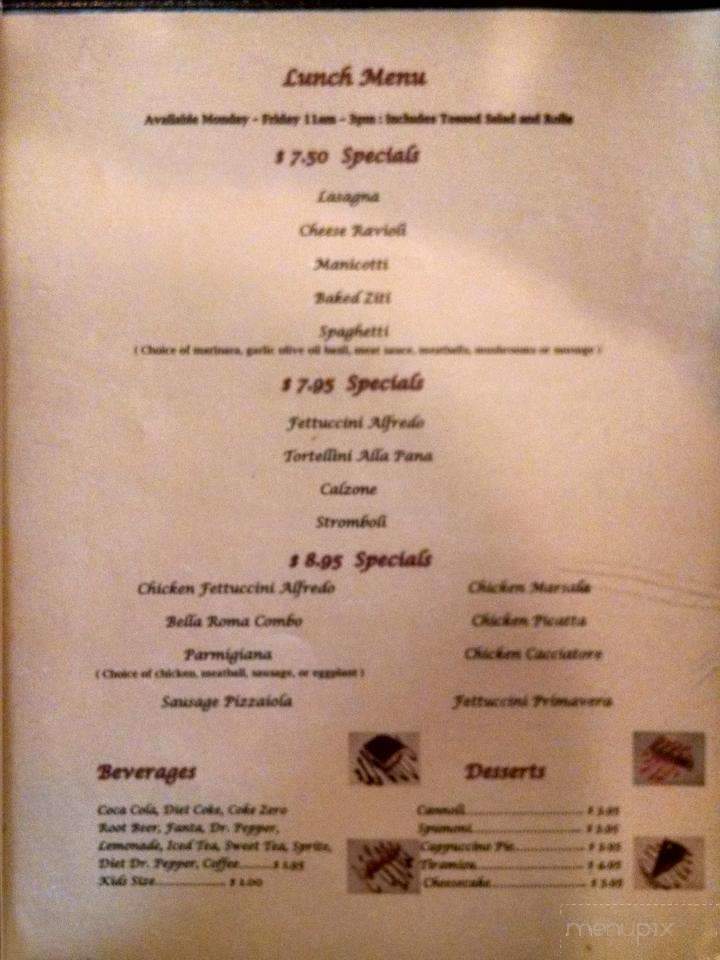 Bella Roma - Lawton, OK menu_pic