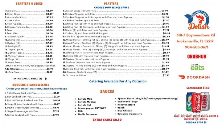 Chicken N Fish Delish - Jacksonville, FL menu_pic