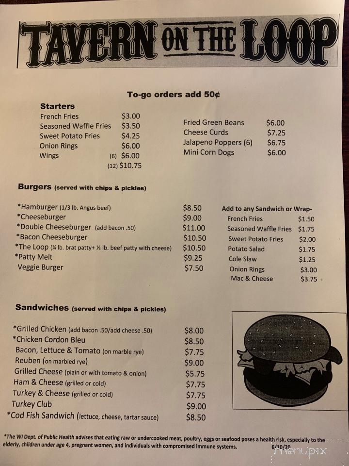 Tavern On The Loop - Three Lakes, WI menu_pic