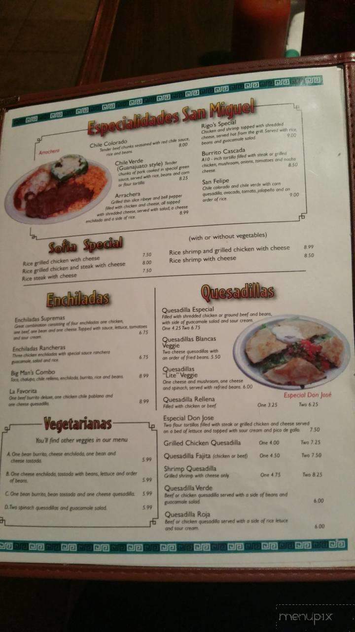 La Cascada - Lake City, AR menu_pic