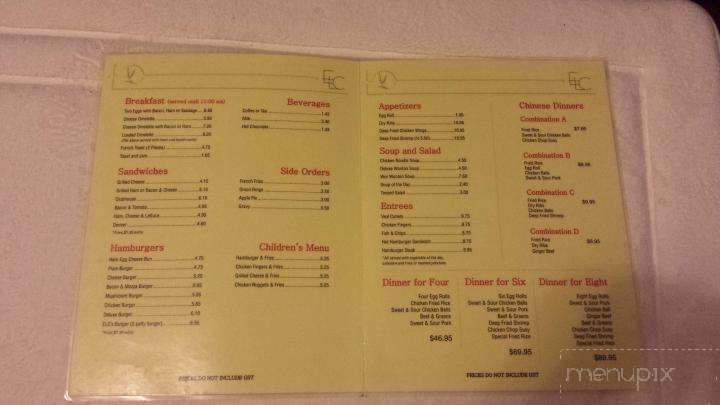 Elc's Restaurant - Edam, SK menu_pic