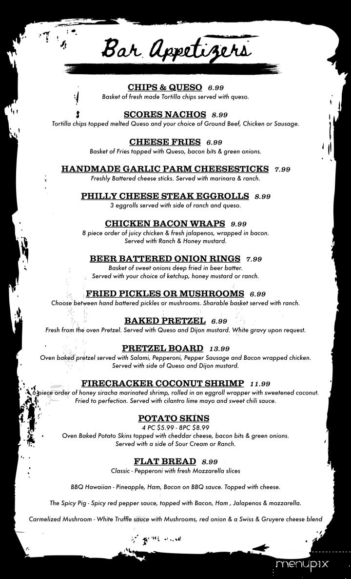 Scores Bar & Grill - Beeville, TX menu_pic
