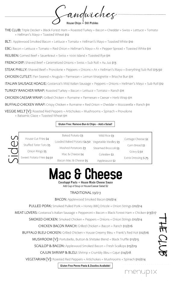 Club 57 - Hornell, NY menu_pic