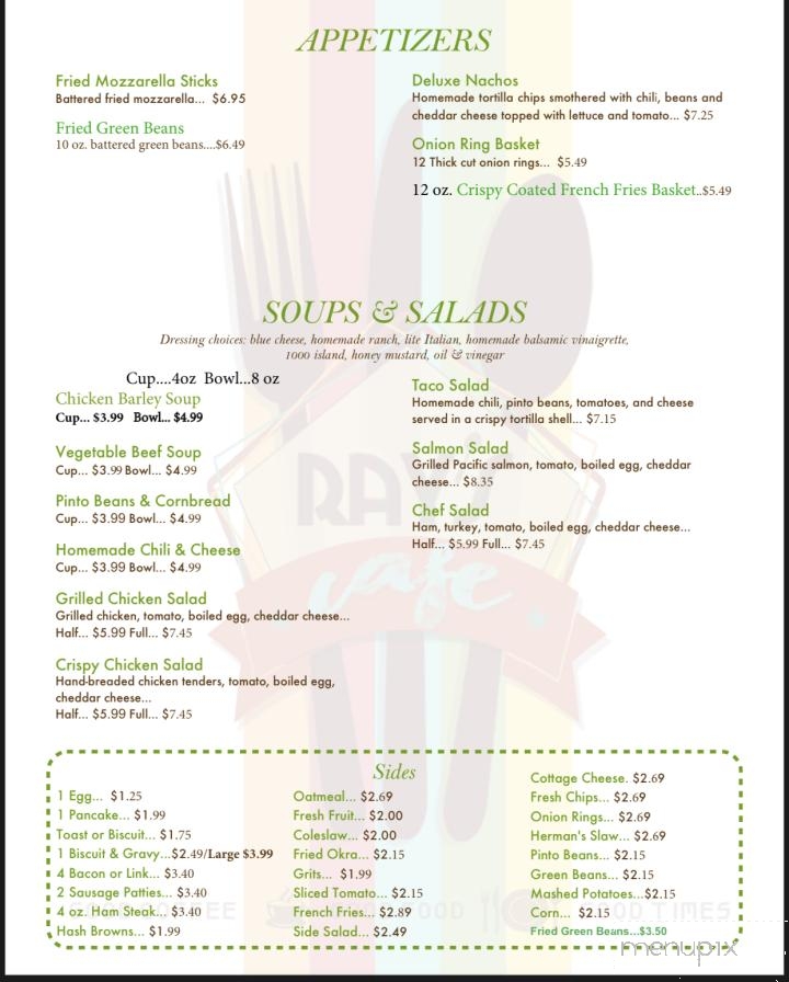 Ray's Cafe - Oklahoma City, OK menu_pic
