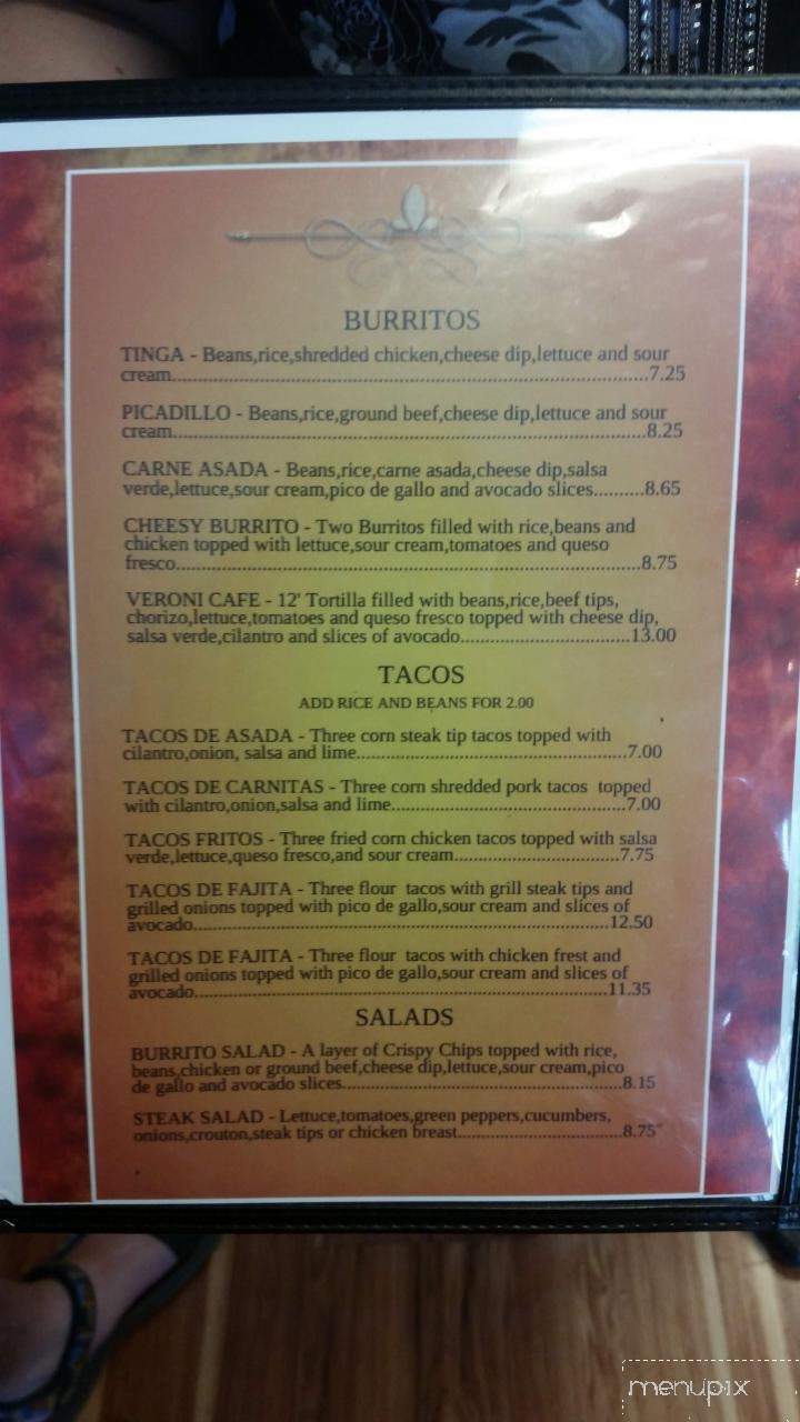 Veroni Cafe - Chambersburg, PA menu_pic
