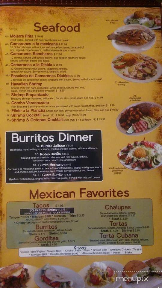New Rodeo Mexican Grill - Gatesville, TX menu_pic