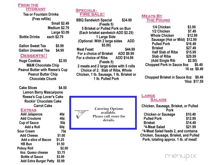 Firehouse BBQ - Denham Springs, LA menu_pic
