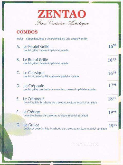 Restaurant Zentao - Joliette, QC menu_pic