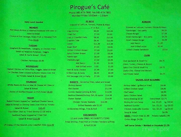 Pirogue's Cafe - Reserve, LA