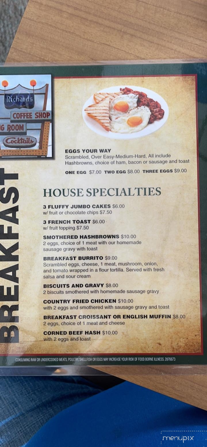 Richards' Family Restaurant - Dunbar, WI menu_pic
