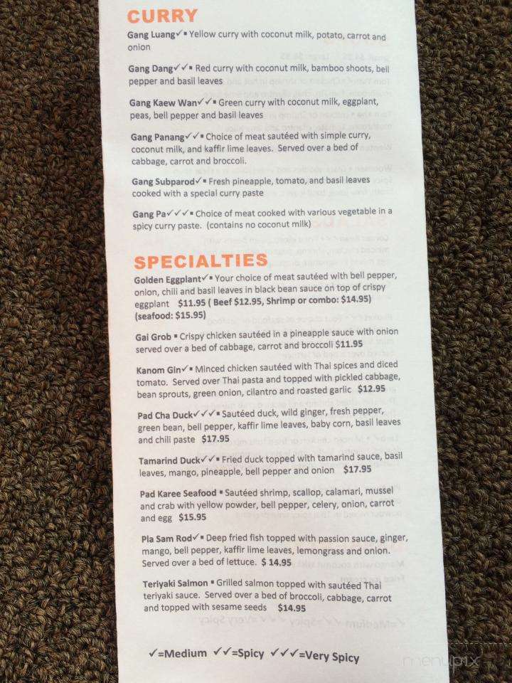 Corner Thai Cafe - Westerly, RI menu_pic