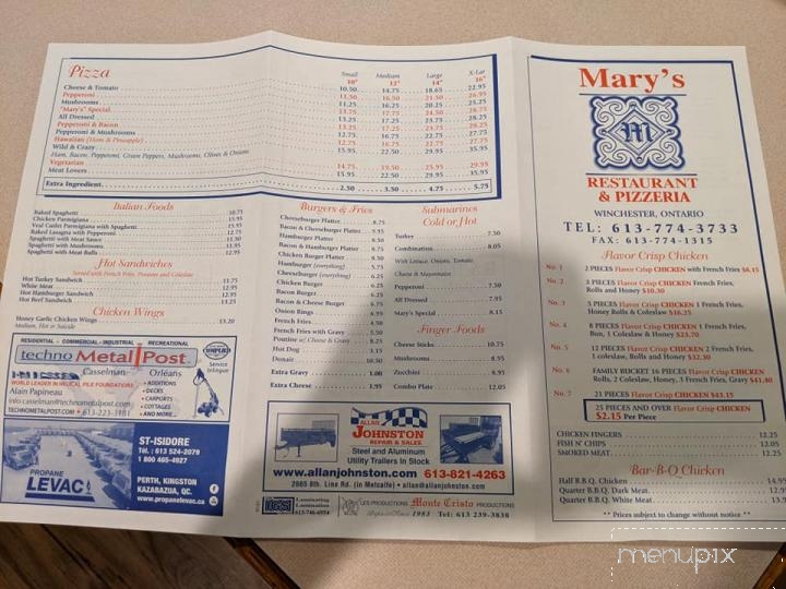 Mary's Restaurant - Winchester, ON