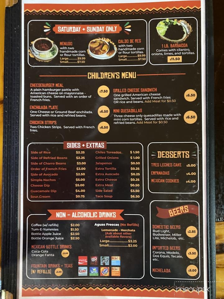 Taqueria Azteca - Eagle Lake, TX menu_pic