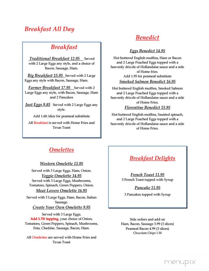 Coppins Corners Diner - Uxbridge, ON menu_pic