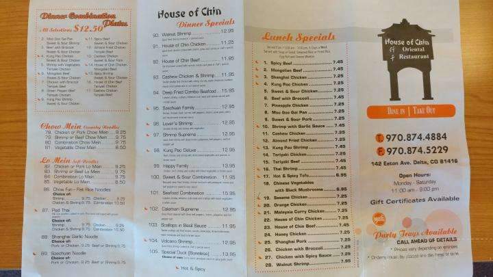 House of Chin - Delta, CO menu_pic