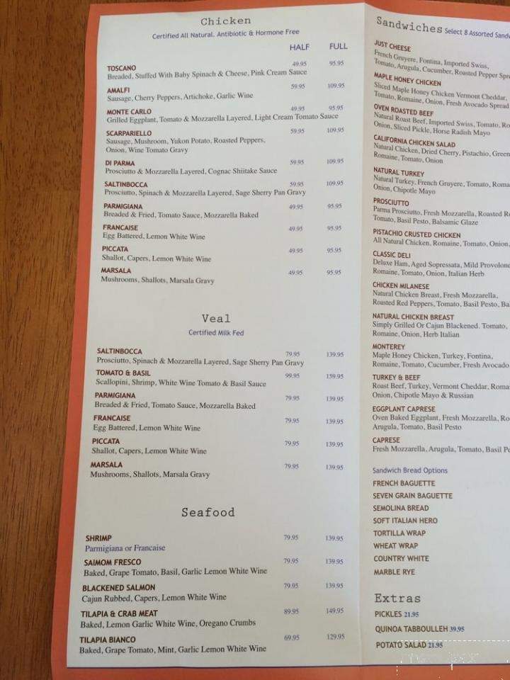 Rosario's Trattoria - Midland Park, NJ menu_pic