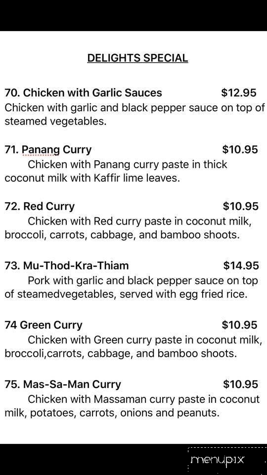 Thai Delights Restaurant - Destin, FL menu_pic