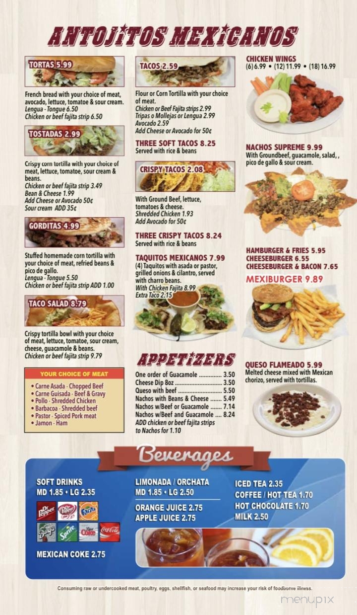 Jalisco Taqueria - Three Rivers, TX menu_pic