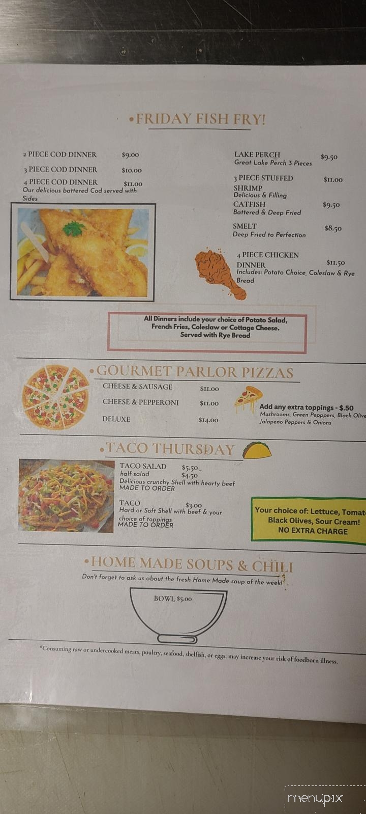 Sneaky Pete's Tavern - Hancock, WI menu_pic