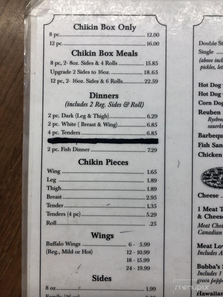 Bubba's Chikin & Thangs - Disputanta, VA menu_pic