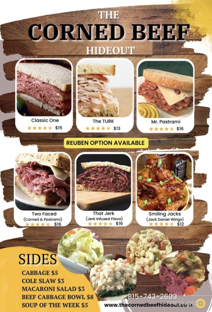 The Corned Beef Hideout - Romeoville, IL menu_pic