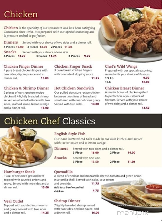 Chicken Chef - Morden, MB menu_pic