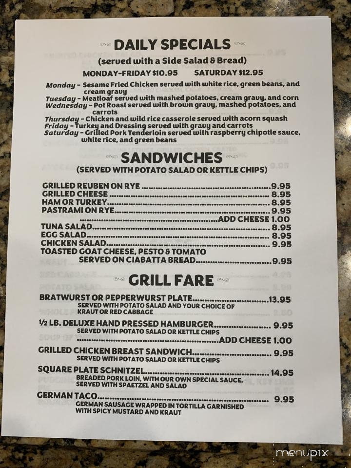 Square Plate Deli - Mason, TX menu_pic