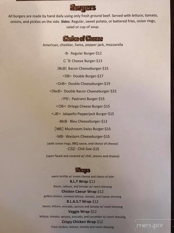 Steve's Sportsmans Cafe - Mariposa, CA menu_pic