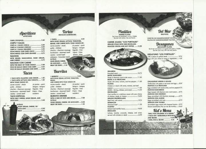 Los Portales - Rockford, IL menu_pic