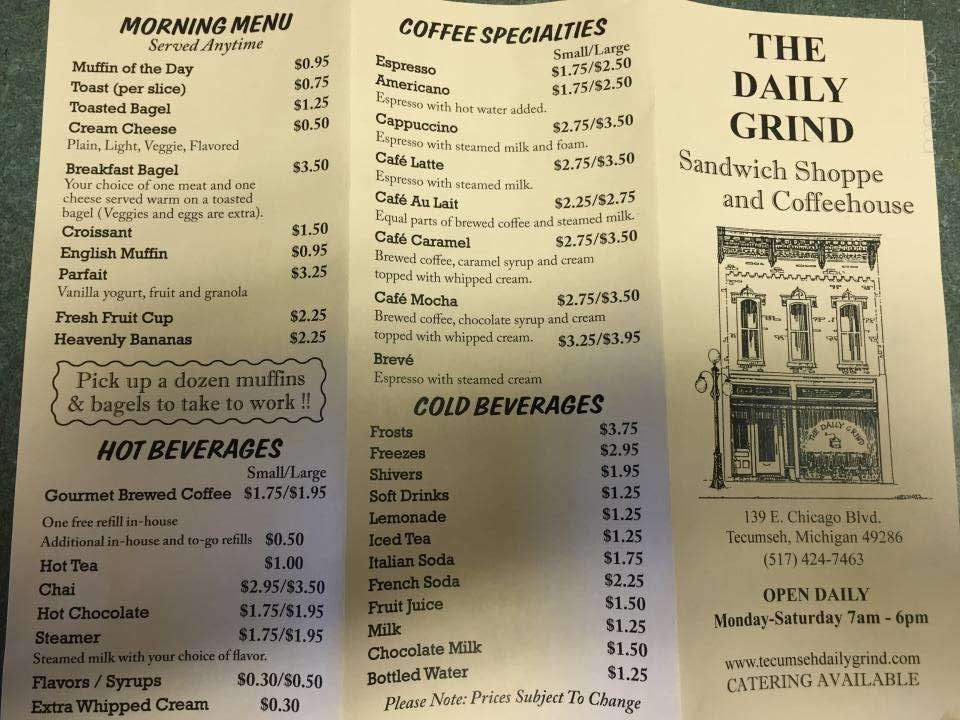 Daily Grind - Tecumseh, MI menu_pic