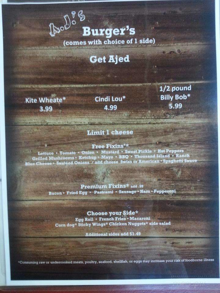 Billy Bob's Hillbilly Fixins' - Brunswick, GA menu_pic