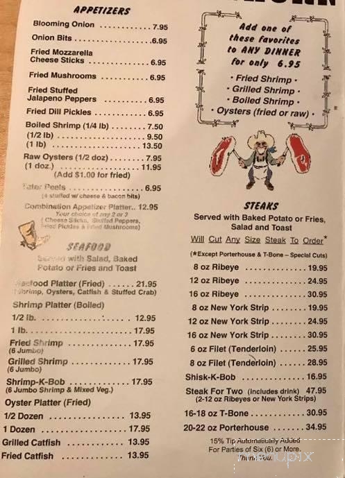 Longhorn's Steakhouse - Sallis, MS menu_pic