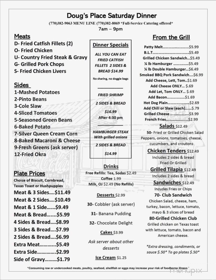 Doug's Place - Emerson, GA menu_pic