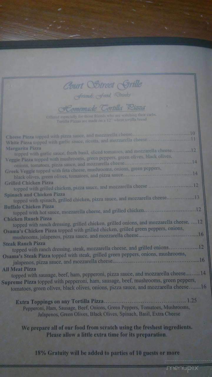 Court Street Grille - Hickory, NC menu_pic