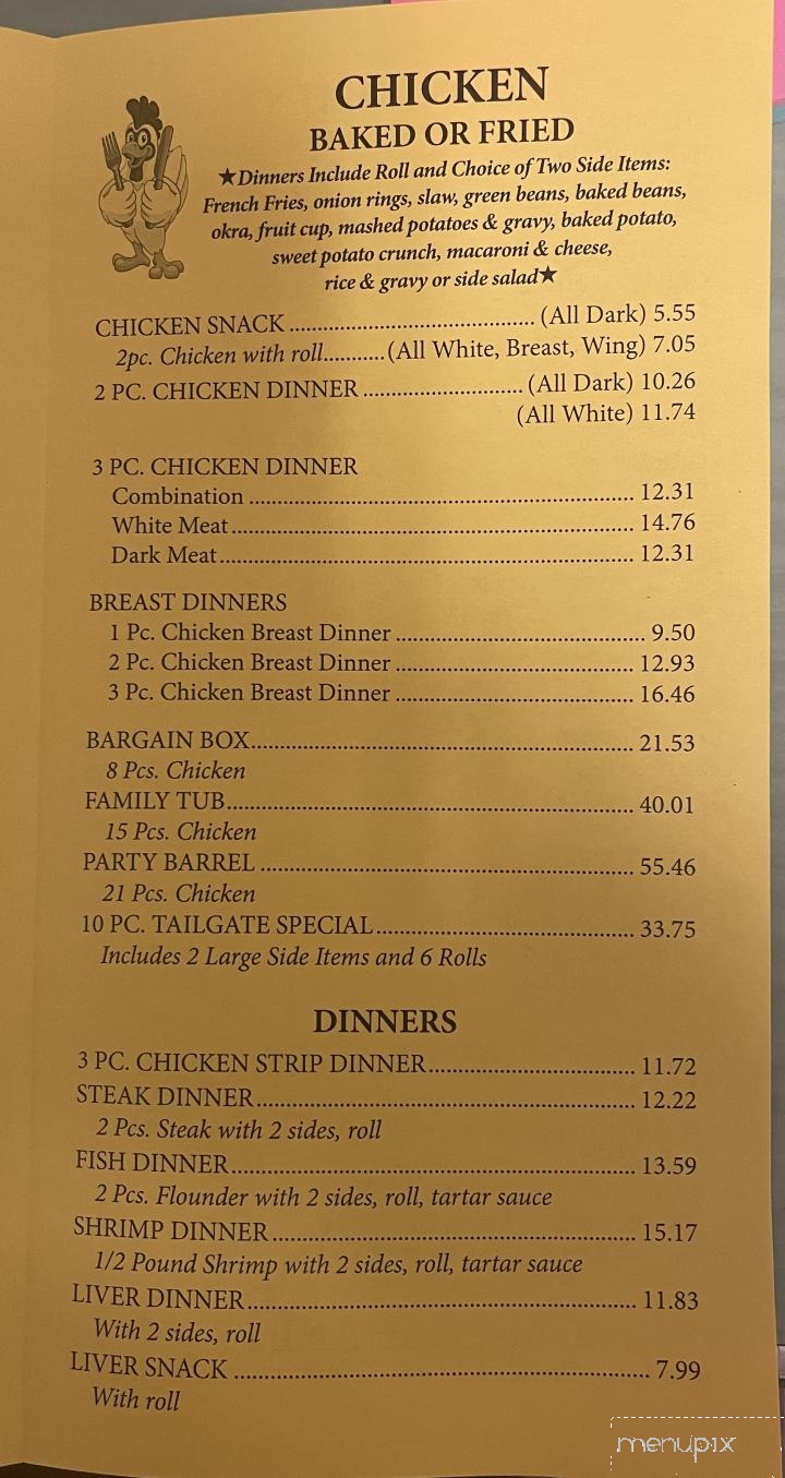 Whiteford's Giant Burger - Laurens, SC menu_pic
